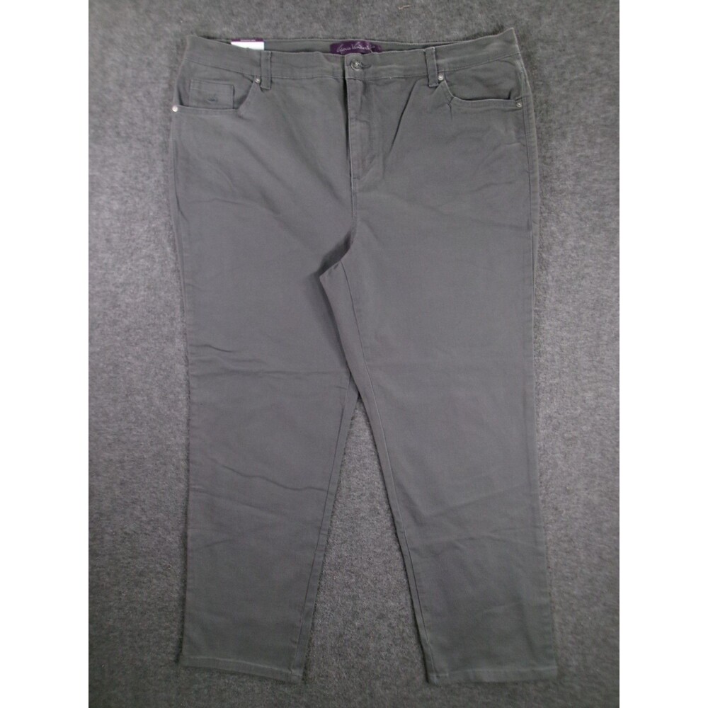Gloria Vanderbilt Amanda Jeans Women 20 Gray Slimming Tapered Dark Wash Causal